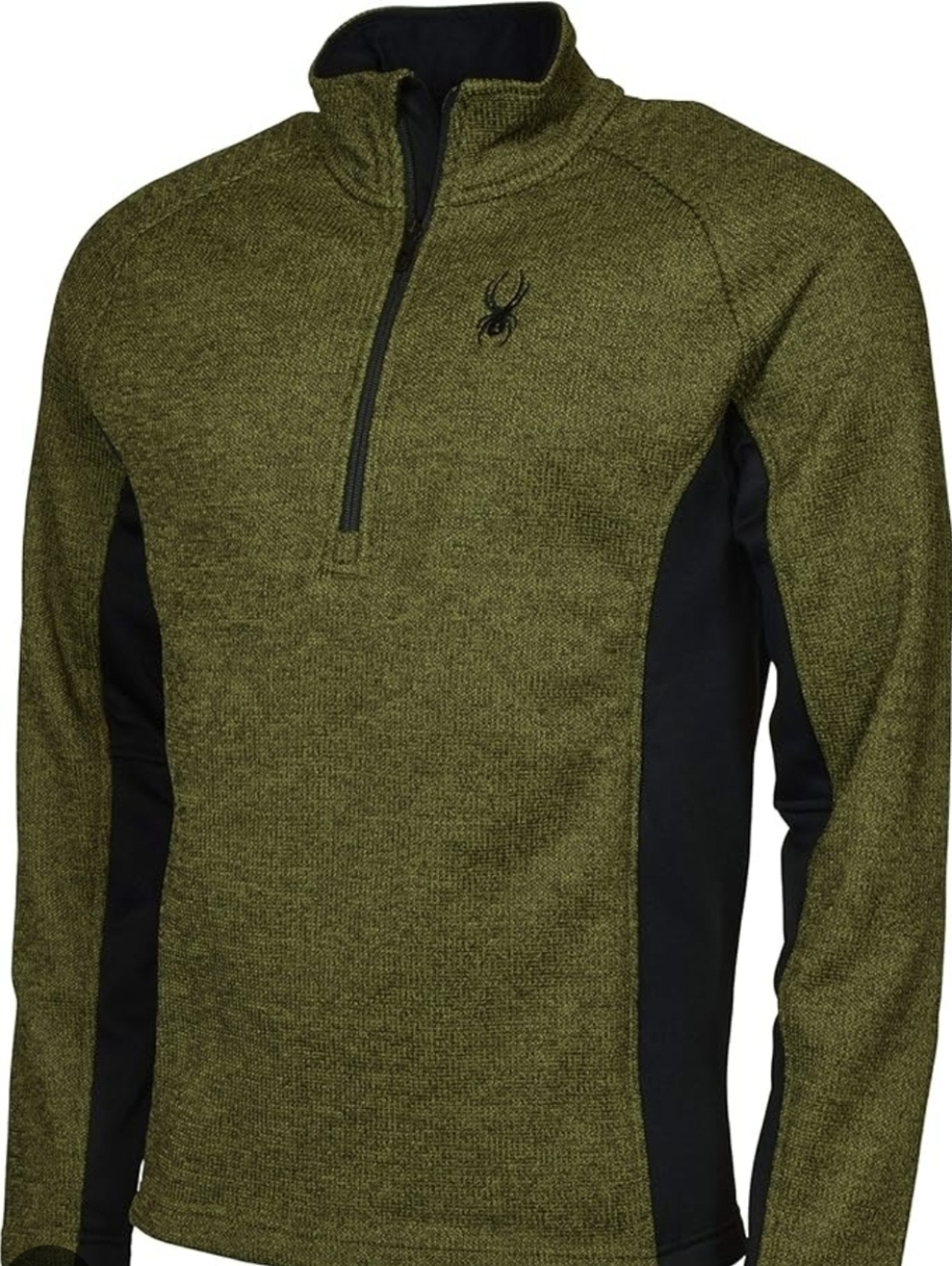 Spyder Half-Zip Pullover Sweatshirt in Olive & Black XL